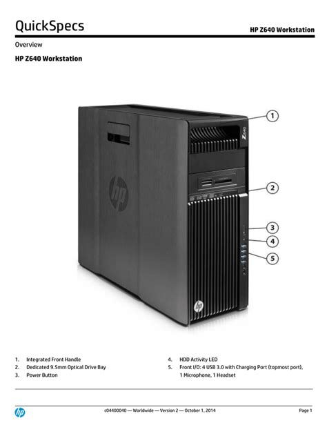 Hp z640 workstation specs  Processor frequency: 2